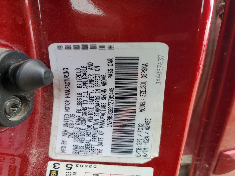 Aukcja sprzedaży 2007 Toyota Corolla, vin: 1NXBR32E27Z785449, numer aukcji: 79565085