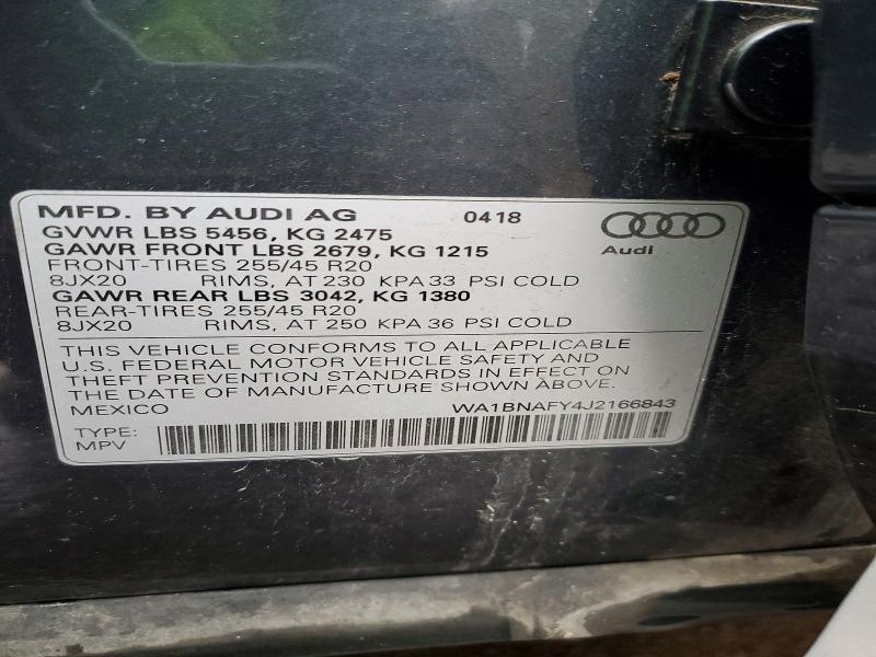 Aukcja sprzedaży 2018 Audi Q5, vin: WA1BNAFY4J2166843, numer aukcji: 79636425