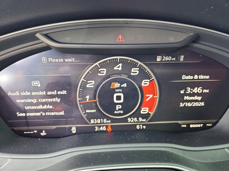2019 Audi S4 მანქანა იყიდება აუქციონზე, vin: WAUC4AF49KA074139, აუქციონის ნომერი: 45749196