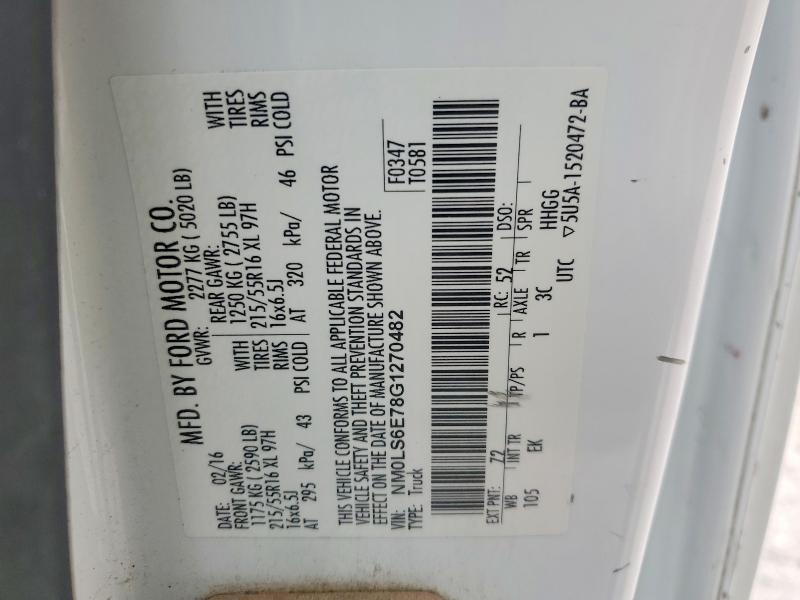 52971406 :رقم المزاد ، NM0LS6E78G1270482 vin ، 2016 Ford Transit Connect مزاد بيع