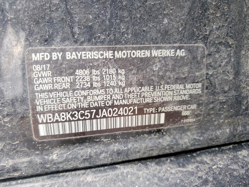2018 Bmw 330 მანქანა იყიდება აუქციონზე, vin: WBA8K3C57JA024021, აუქციონის ნომერი: 45733556