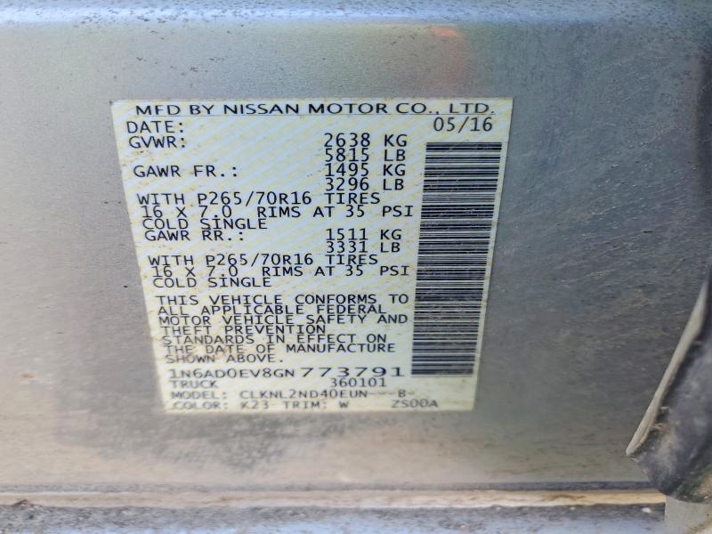 Продажа на аукционе авто 2016 Nissan Frontier, vin: 1N6AD0EV8GN773791, номер лота: 79285885