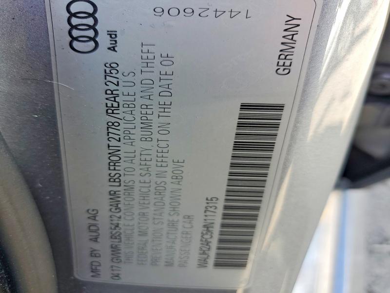 Продаж на аукціоні авто 2017 Audi A6, vin: WAUH2AFC5HN117315, номер лоту: 41923126