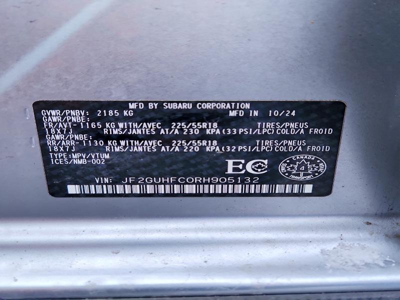 Aukcja sprzedaży 2024 Subaru Crosstrek, vin: JF2GUHFC0RH905132, numer aukcji: 79826115