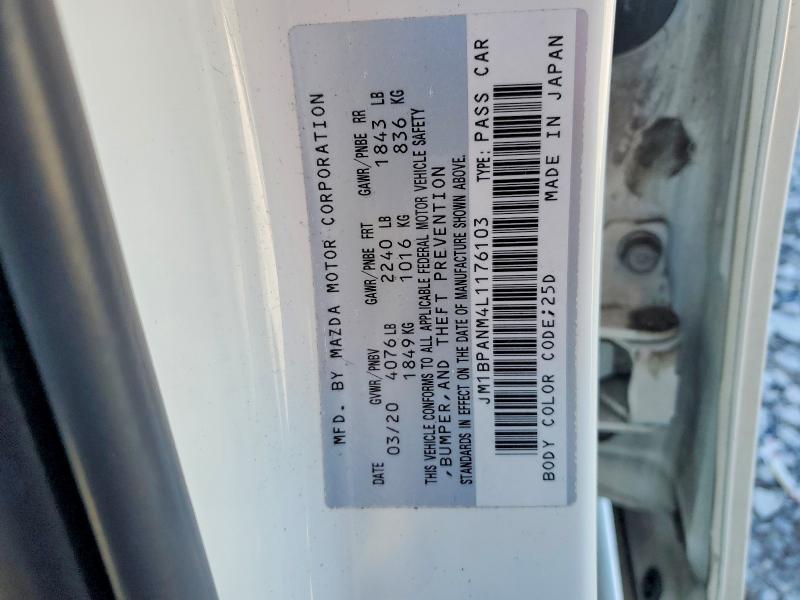 Продаж на аукціоні авто 2020 Mazda 3, vin: JM1BPANM4L1176103, номер лоту: 46024246