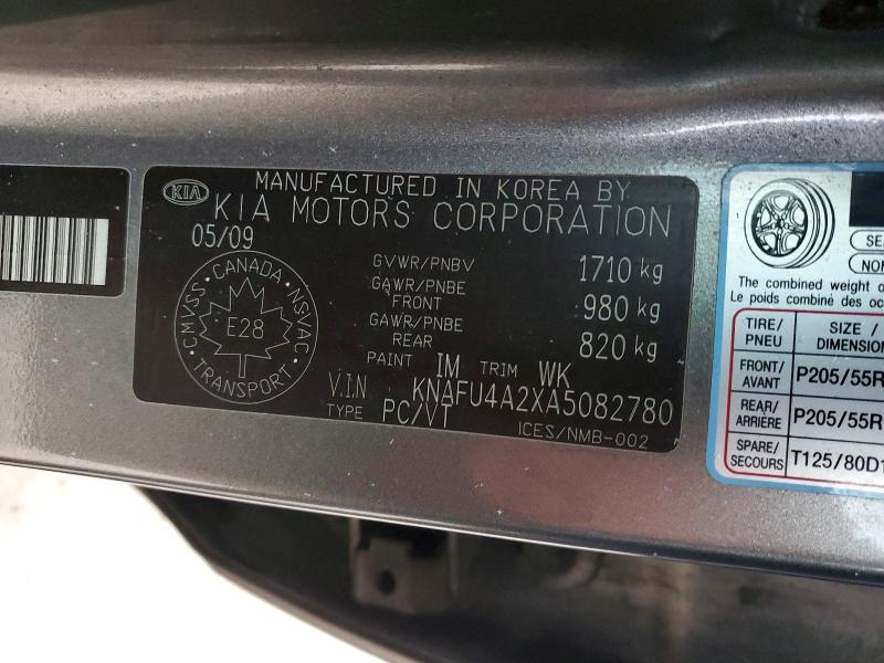 Продажа на аукционе авто 2010 Kia Forte, vin: KNAFU4A2XA5082780, номер лота: 45638006