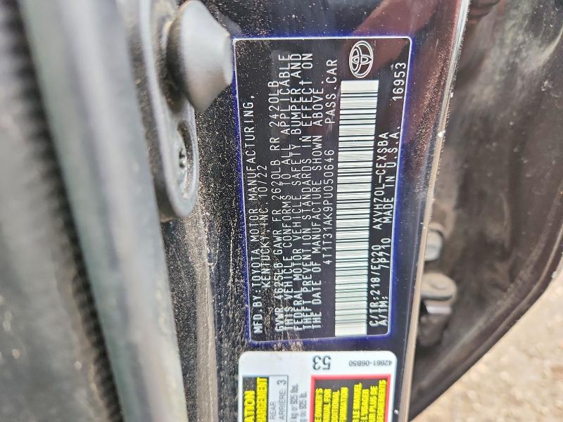 Aukcja sprzedaży 2023 Toyota Camry Hybrid, vin: 4T1T31AK9PU050646, numer aukcji: 47405266