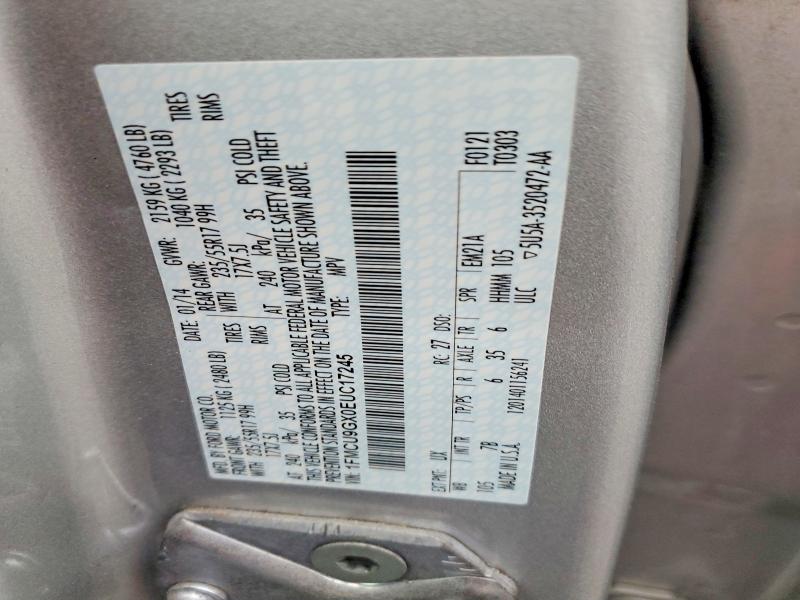 Aukcja sprzedaży 2014 Ford Escape, vin: 1FMCU9GX0EUC17245, numer aukcji: 46944336
