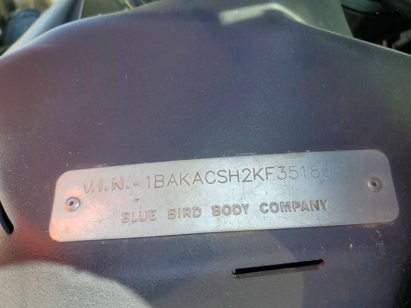 72678645 :رقم المزاد ، 1BAKACSH2KF351805 vin ، 2019 Aro School Bus / مزاد بيع