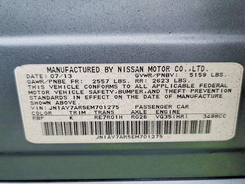 Продажа на аукционе авто 2014 Infiniti Q50 Hybrid, vin: JN1AV7AR5EM701275, номер лота: 78819965