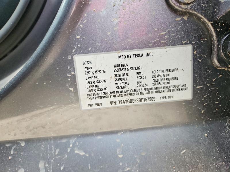 46004576 :رقم المزاد ، 7SAYGDEF3RF157509 vin ، 2024 Tesla Model Y مزاد بيع