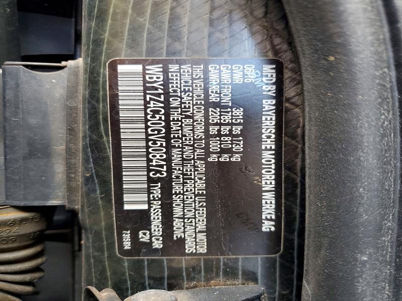 2016 Bmw I3 მანქანა იყიდება აუქციონზე, vin: WBY1Z4C50GV508473, აუქციონის ნომერი: 47986426