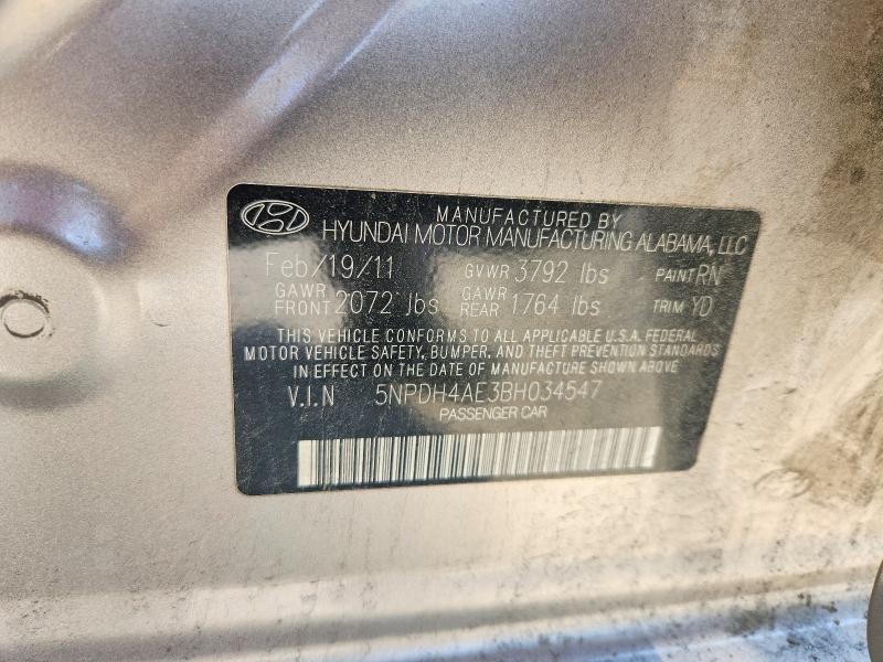 Aukcja sprzedaży 2011 Hyundai Elantra, vin: 5NPDH4AE3BH034547, numer aukcji: 47821796