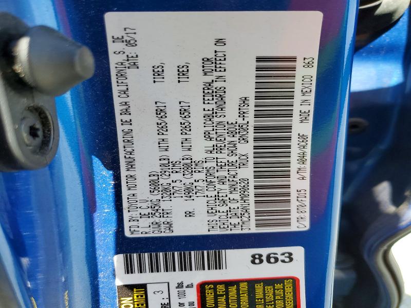 48418396 :رقم المزاد ، 3TMCZ5AN1HM090620 vin ، 2017 Toyota Tacoma مزاد بيع