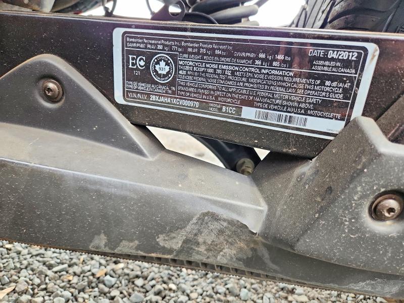 Продаж на аукціоні авто 2012 Can-am Spyder Roadster, vin: 2BXJAHA1XCV000970, номер лоту: 47555366