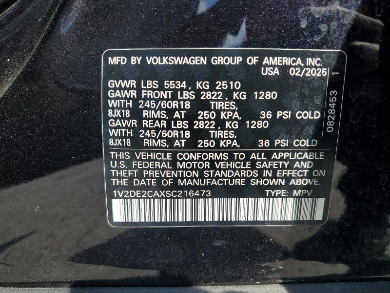 Продажа на аукционе авто 2025 Volkswagen Atlas Cross Sport, vin: 1V2DE2CAXSC216473, номер лота: 79226575