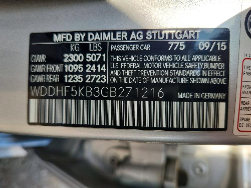 Продажа на аукционе авто 2016 Mercedes-benz E, vin: WDDHF5KB3GB271216, номер лота: 47409846