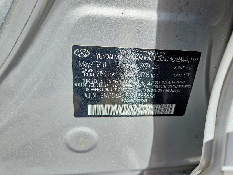 Aukcja sprzedaży 2018 Hyundai Elantra, vin: 5NPD84LF9JH363838, numer aukcji: 45453646
