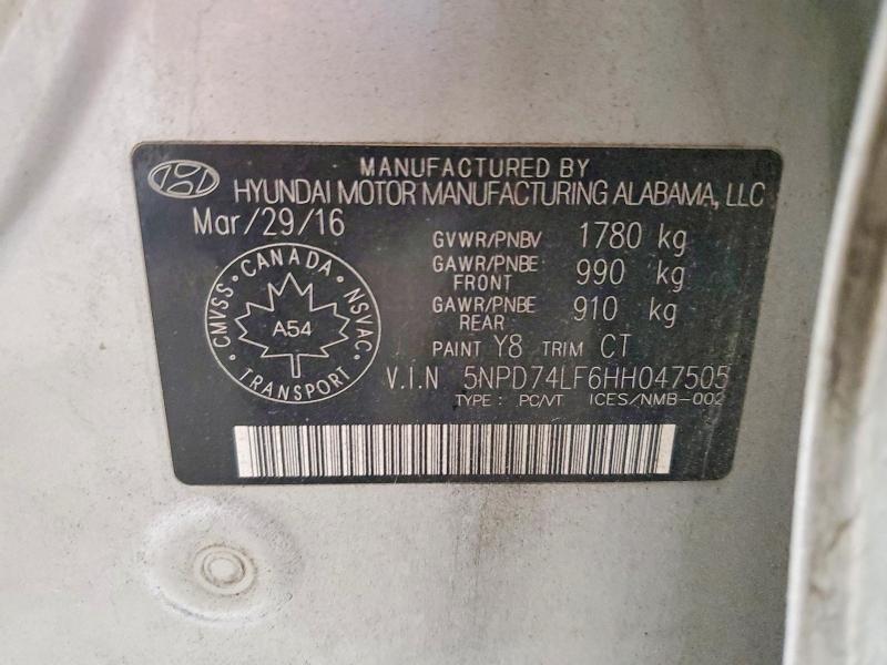 Aukcja sprzedaży 2017 Hyundai Elantra, vin: 5NPD74LF6HH047505, numer aukcji: 42011276