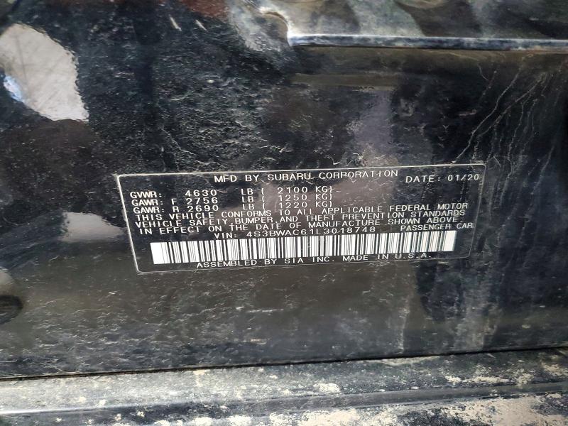 2020 Subaru Legacy მანქანა იყიდება აუქციონზე, vin: 4S3BWAC61L3018748, აუქციონის ნომერი: 47508246