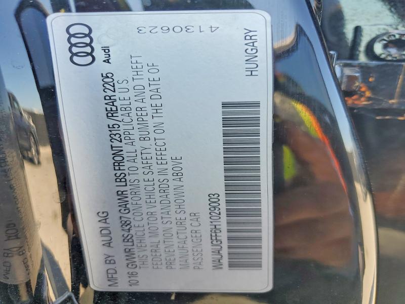 2017 Audi A3 მანქანა იყიდება აუქციონზე, vin: WAUAUGFF6H1029003, აუქციონის ნომერი: 46265766
