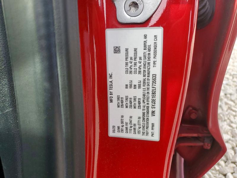 Продаж на аукціоні авто 2020 Tesla Model 3, vin: 5YJ3E1EB2LF735633, номер лоту: 47065086