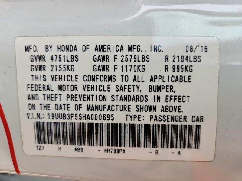 2017 Acura Tlx მანქანა იყიდება აუქციონზე, vin: 19UUB3F55HA000695, აუქციონის ნომერი: 46610936