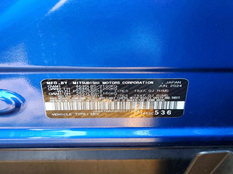 Aukcja sprzedaży 2024 Mitsubishi Eclipse Cross, vin: JA4ATWAA8RZ077109, numer aukcji: 73499195