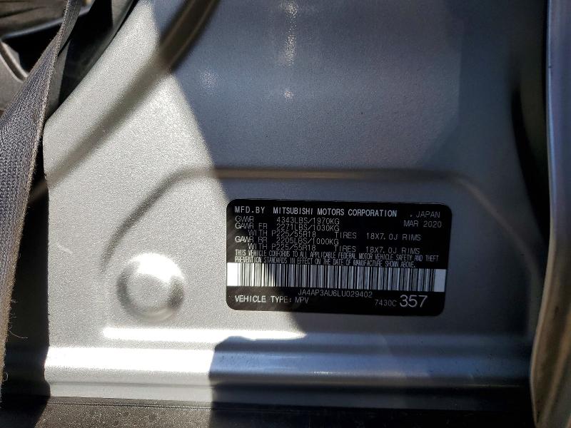 Продаж на аукціоні авто 2020 Mitsubishi Outlander Sport, vin: JA4AP3AU6LU029402, номер лоту: 45552426