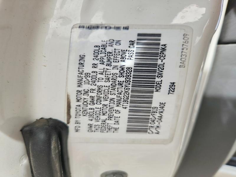 Aukcja sprzedaży 2000 Toyota Camry, vin: 4T1BG22K6YU939328, numer aukcji: 47946236