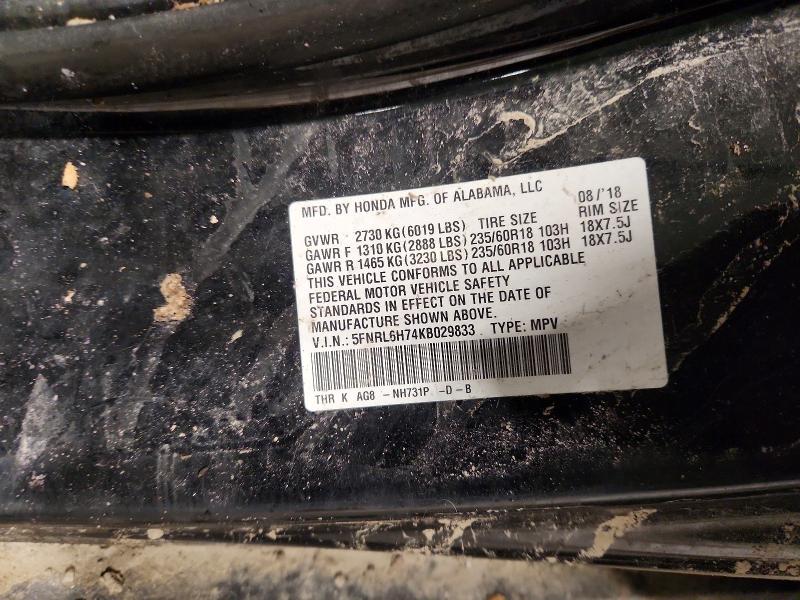 Aukcja sprzedaży 2019 Honda Odyssey, vin: 5FNRL6H74KB029833, numer aukcji: 47286136