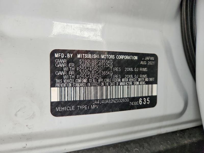 Продаж на аукціоні авто 2022 Mitsubishi Outlander, vin: JA4J4UA82NZ032630, номер лоту: 46112196
