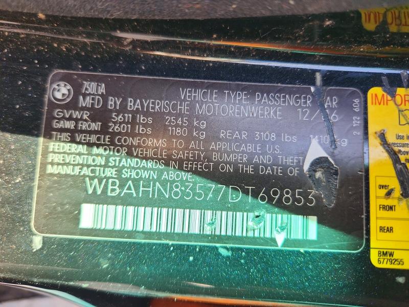 Продаж на аукціоні авто 2007 Bmw 750, vin: WBAHN83577DT69853, номер лоту: 46954596