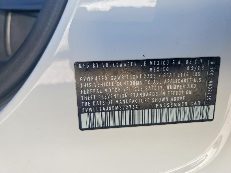 2014 Volkswagen Jetta მანქანა იყიდება აუქციონზე, vin: 3VWLL7AJ9EM372734, აუქციონის ნომერი: 79844685