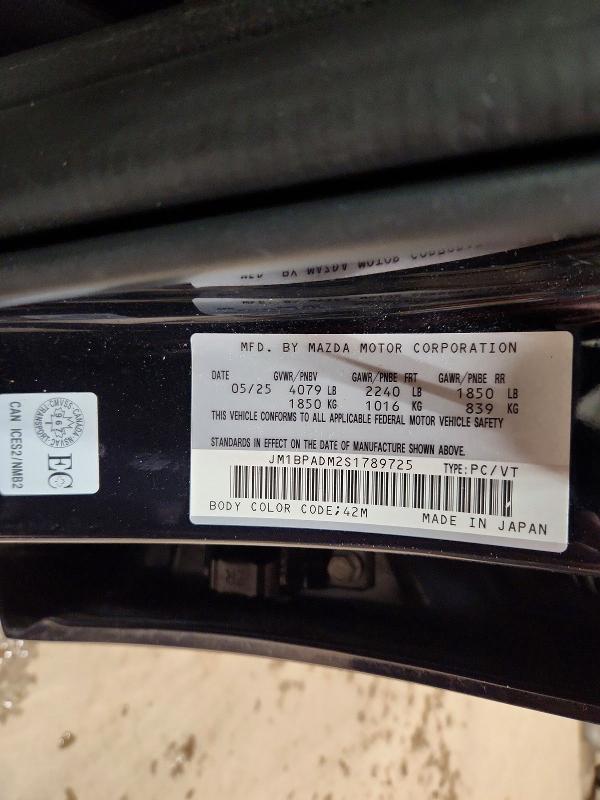 45601906 :رقم المزاد ، JM1BPADM2S1789725 vin ، 2025 Mazda 3 مزاد بيع