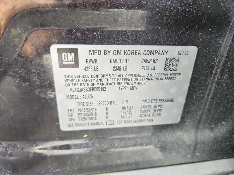 47714496 :رقم المزاد ، KL4CJASB3EB585192 vin ، 2014 Buick Encore مزاد بيع