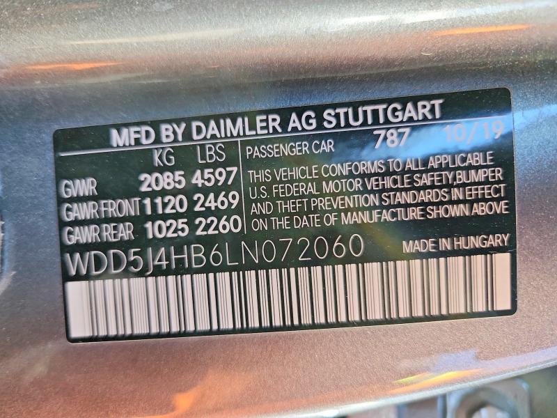 45924586 :رقم المزاد ، WDD5J4HB6LN072060 vin ، 2020 Mercedes Benz Cla مزاد بيع