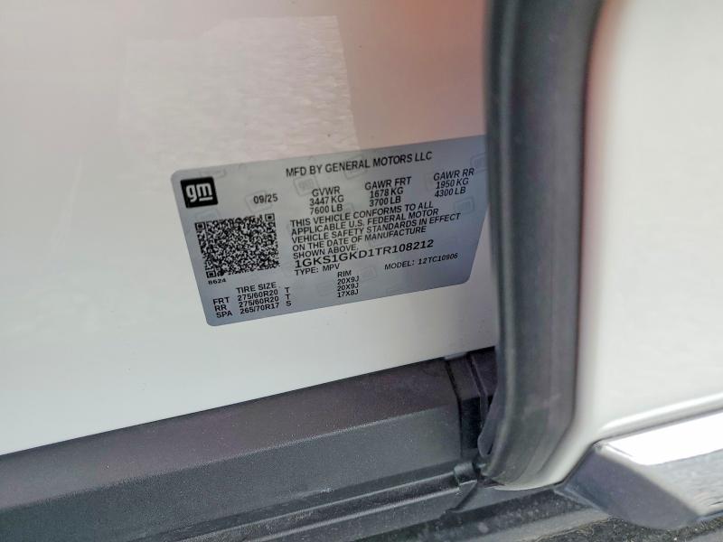 Продаж на аукціоні авто 2026 Gmc Yukon Xl, vin: 1GKS1GKD1TR108212, номер лоту: 79590285