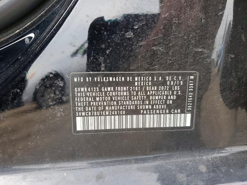 Aukcja sprzedaży 2019 Volkswagen Jetta, vin: 3VWCB7BU1KM248108, numer aukcji: 45624386