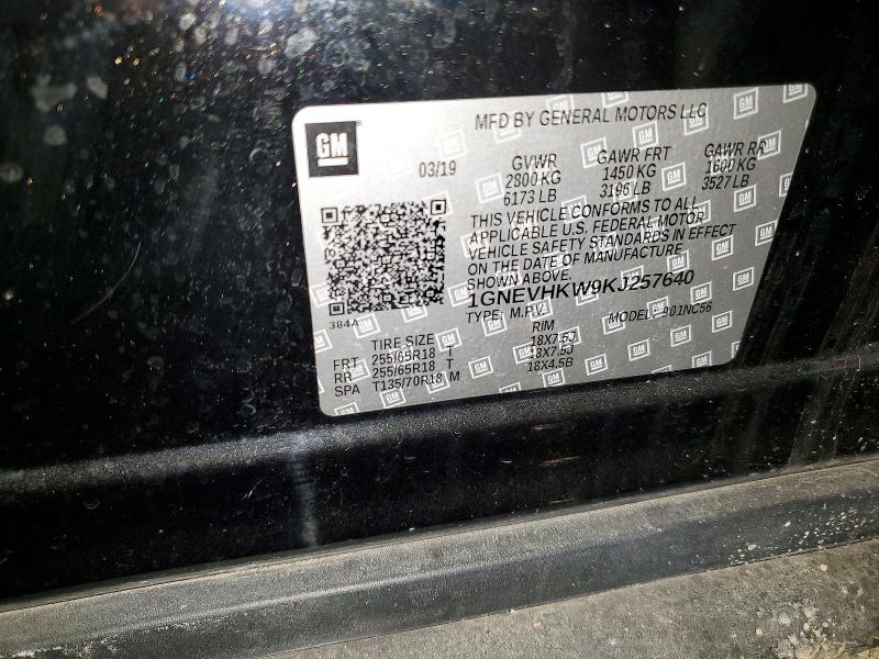 45765826 :رقم المزاد ، 1GNEVHKW9KJ257640 vin ، 2019 Chevrolet Traverse مزاد بيع