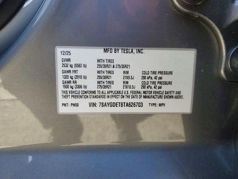 Продаж на аукціоні авто 2026 Tesla Model Y, vin: 7SAYGDET8TA626703, номер лоту: 79931425