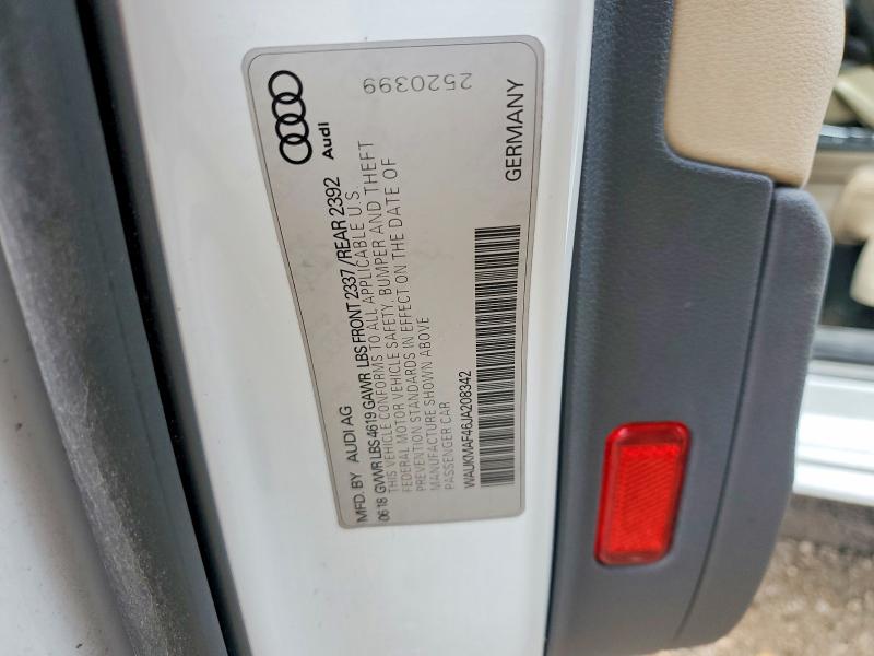 Aukcja sprzedaży 2018 Audi A4, vin: WAUKMAF46JA208342, numer aukcji: 41704296