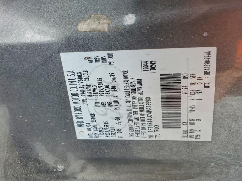 45840156 :رقم المزاد ، 1FTYR44U74PA19980 vin ، 2004 Ford Ranger مزاد بيع