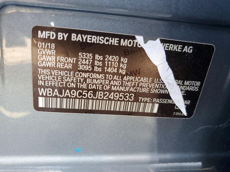 Aukcja sprzedaży 2018 Bmw 530e, vin: WBAJA9C56JB249533, numer aukcji: 79496055
