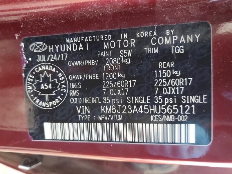 Aukcja sprzedaży 2017 Hyundai Tucson, vin: KM8J23A45HU565121, numer aukcji: 79606515