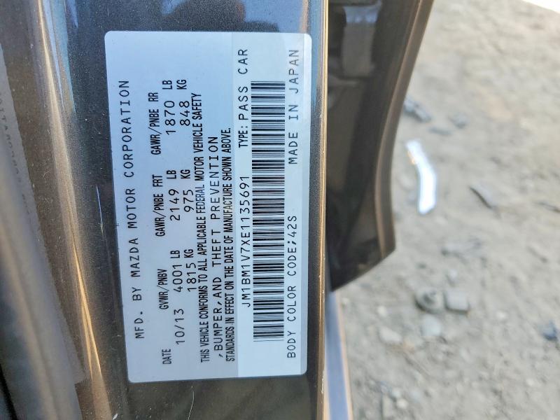 47256526 :رقم المزاد ، JM1BM1V7XE1135691 vin ، 2014 Mazda 3 مزاد بيع