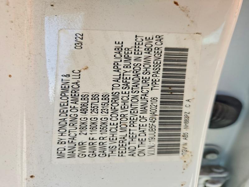Продажа на аукционе авто 2022 Acura Tlx, vin: 19UUB5F45NA002106, номер лота: 46935336