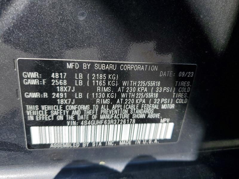 2024 Subaru Crosstrek მანქანა იყიდება აუქციონზე, vin: 4S4GUHF63R3726178, აუქციონის ნომერი: 47019066