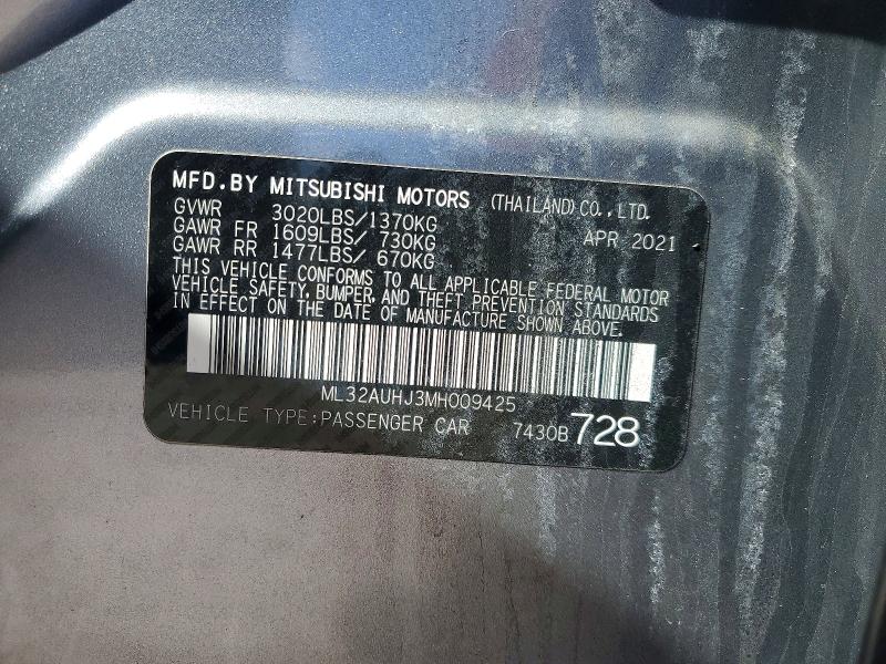 Продаж на аукціоні авто 2021 Mitsubishi Mirage, vin: ML32AUHJ3MH009425, номер лоту: 46100576