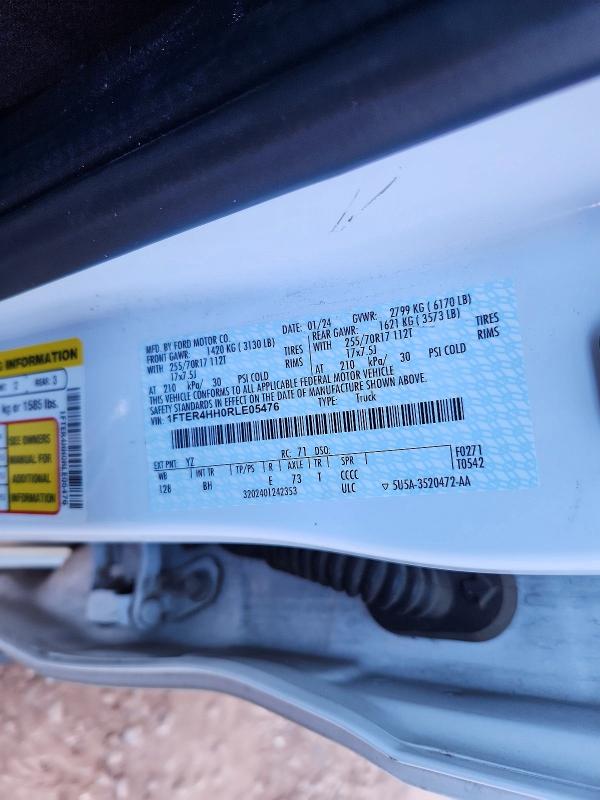 Продажа на аукционе авто 2024 Ford Ranger, vin: 1FTER4HH0RLE05476, номер лота: 46194066